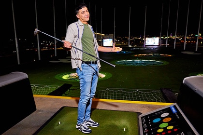 Player in Topgolf Bay